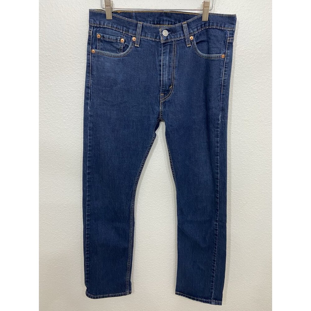 Levi's 513 Jeans Men's 32x30 Blue Straight Fit Dark Wash Denim Blank Red Tab